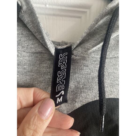 Surf Style‎ Women's Medium Gray Crop Pullover Hoodie Lightweight Surf Streetwear - Picture 4 of 6